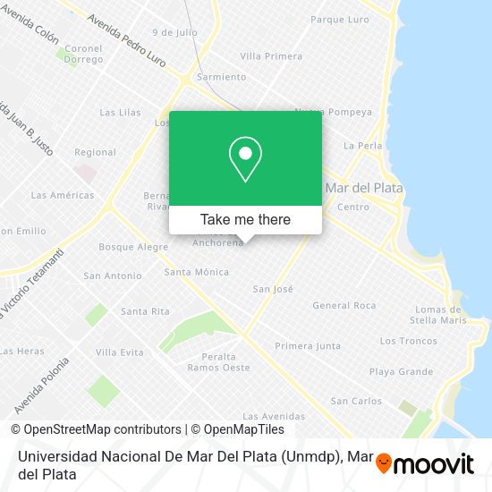 Mapa de Universidad Nacional De Mar Del Plata (Unmdp)