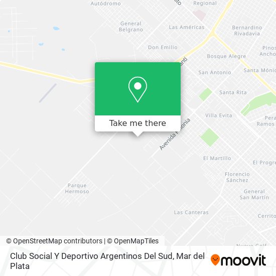 Mapa de Club Social Y Deportivo Argentinos Del Sud