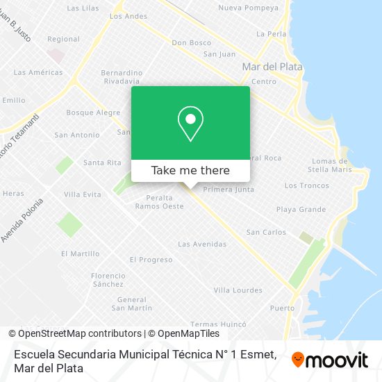 Mapa de Escuela Secundaria Municipal Técnica N° 1 Esmet