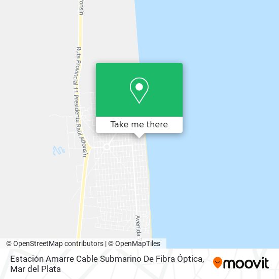 Mapa de Estación Amarre Cable Submarino De Fibra Óptica