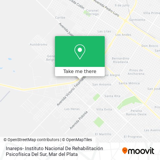 Inareps- Instituto Nacional De Rehabilitación Psicofísica Del Sur map