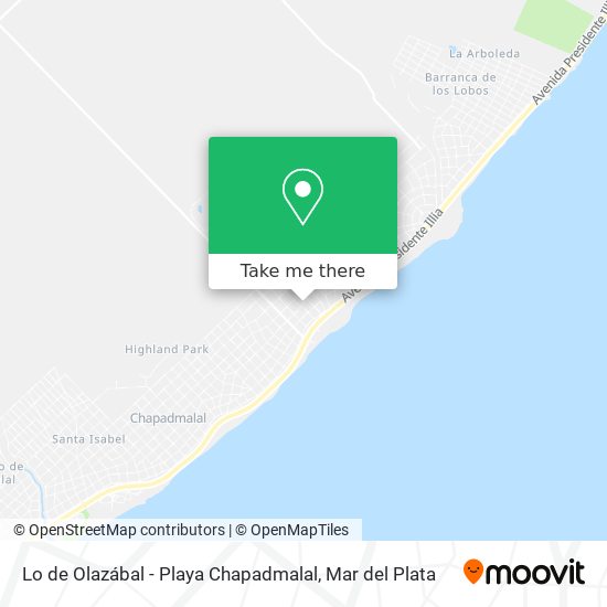 Lo de Olazábal - Playa Chapadmalal map