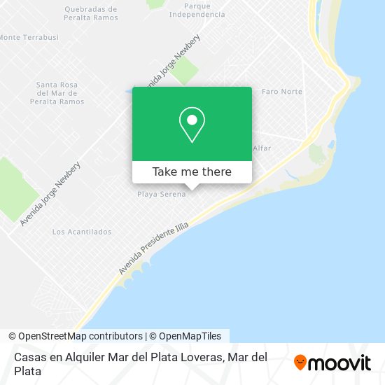 Mapa de Casas en Alquiler Mar del Plata Loveras
