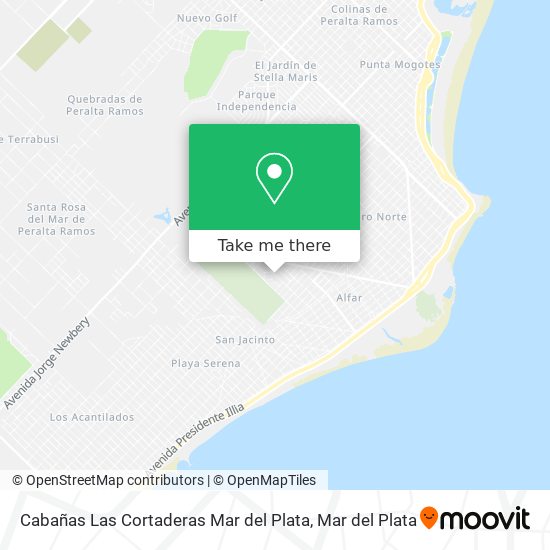 Mapa de Cabañas Las Cortaderas Mar del Plata