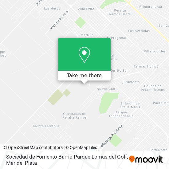 Sociedad de Fomento Barrio Parque Lomas del Golf map