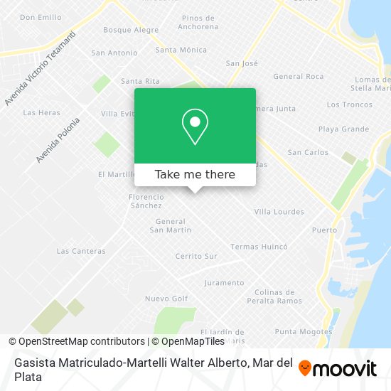 Mapa de Gasista Matriculado-Martelli Walter Alberto
