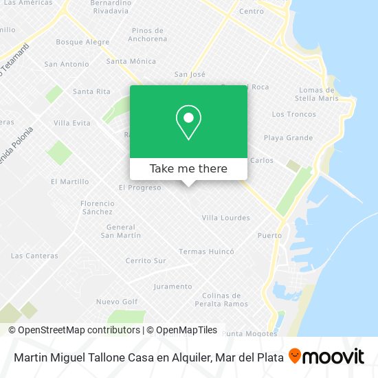 Mapa de Martin Miguel Tallone Casa en Alquiler