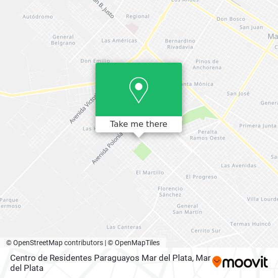 Centro de Residentes Paraguayos Mar del Plata map