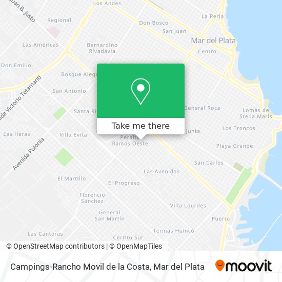 Mapa de Campings-Rancho Movil de la Costa