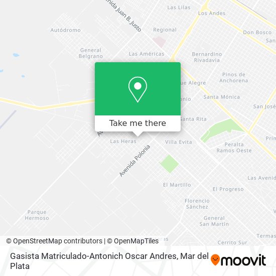 Mapa de Gasista Matriculado-Antonich Oscar Andres