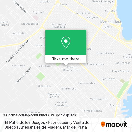 Mapa de El Patio de los Juegos - Fabricación y Venta de Juegos Artesanales de Madera