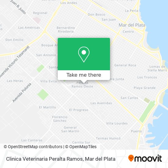 Mapa de Clinica Veterinaria Peralta Ramos