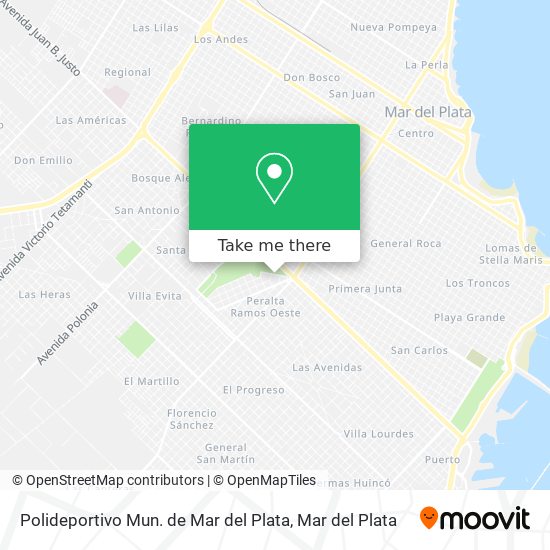 Mapa de Polideportivo Mun. de Mar del Plata