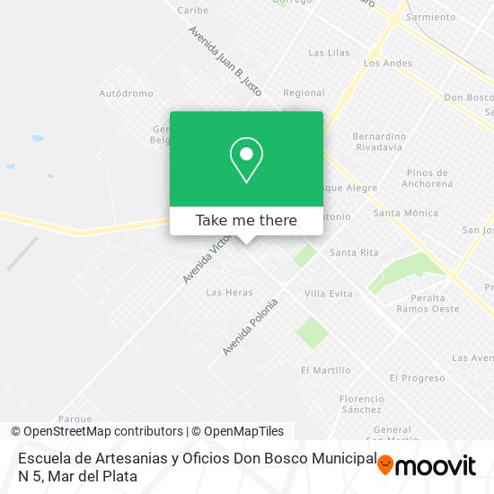Mapa de Escuela de Artesanias y Oficios Don Bosco Municipal N 5
