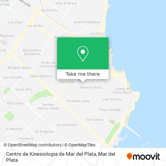 Mapa de Centro de Kinesiologia de Mar del Plata