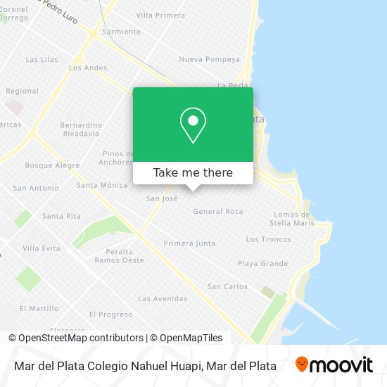 Mapa de Mar del Plata Colegio Nahuel Huapi