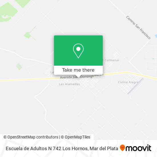 Escuela de Adultos N 742 Los Hornos map