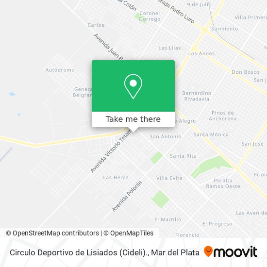 Mapa de Circulo Deportivo de Lisiados (Cideli).