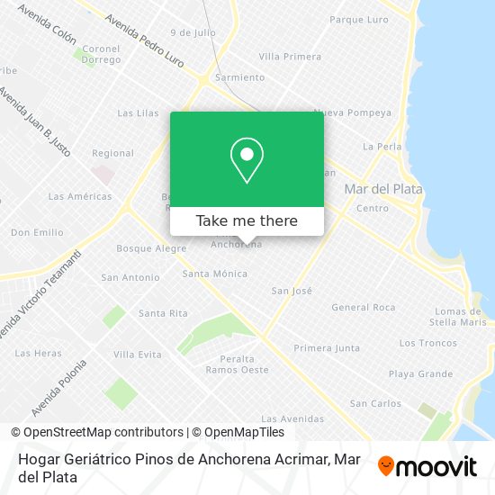Mapa de Hogar Geriátrico Pinos de Anchorena Acrimar