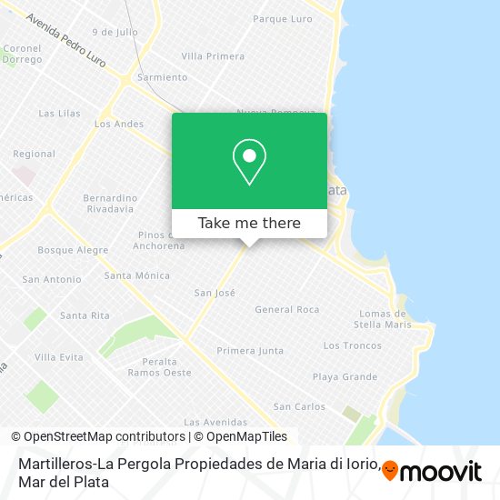 Mapa de Martilleros-La Pergola Propiedades de Maria di Iorio