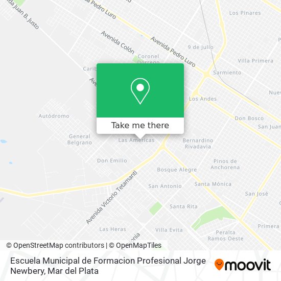 Mapa de Escuela Municipal de Formacion Profesional Jorge Newbery