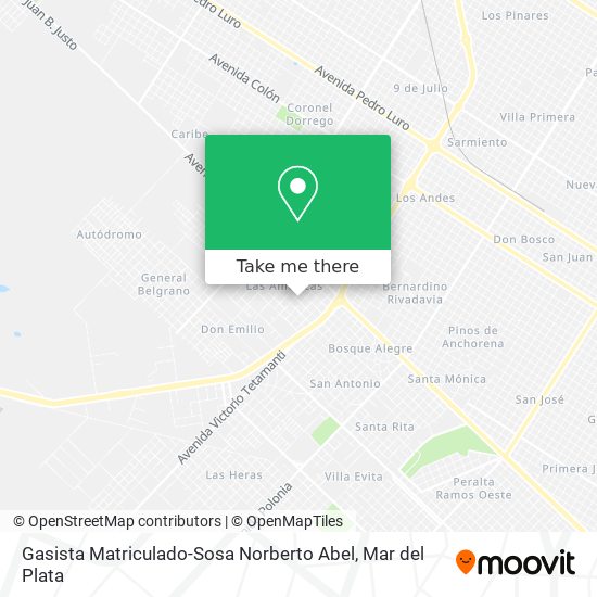 Mapa de Gasista Matriculado-Sosa Norberto Abel