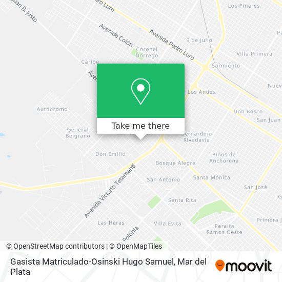 Gasista Matriculado-Osinski Hugo Samuel map