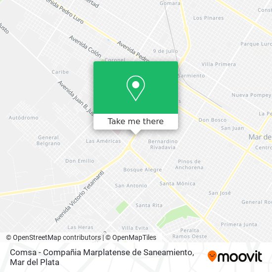 Mapa de Comsa - Compañia Marplatense de Saneamiento