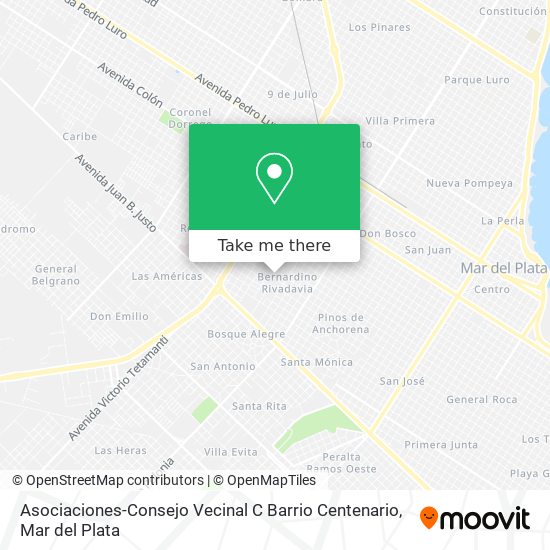 Asociaciones-Consejo Vecinal C Barrio Centenario map