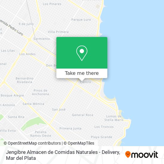 Mapa de Jengibre Almacen de Comidas Naturales - Delivery