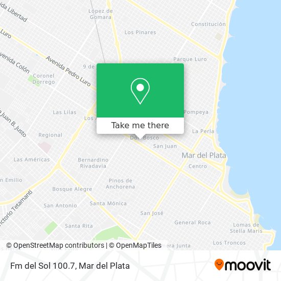 Mapa de Fm del Sol 100.7