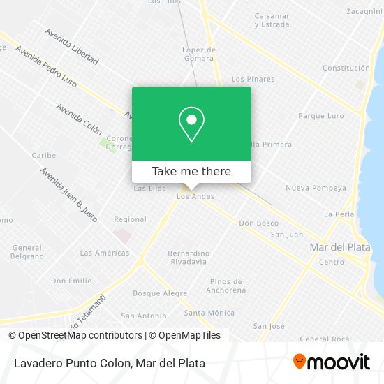 Lavadero Punto Colon map