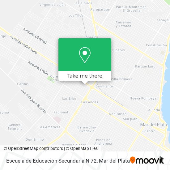 Escuela de Educación Secundaria N 72 map