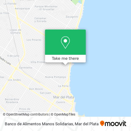 Mapa de Banco de Alimentos Manos Solidarias