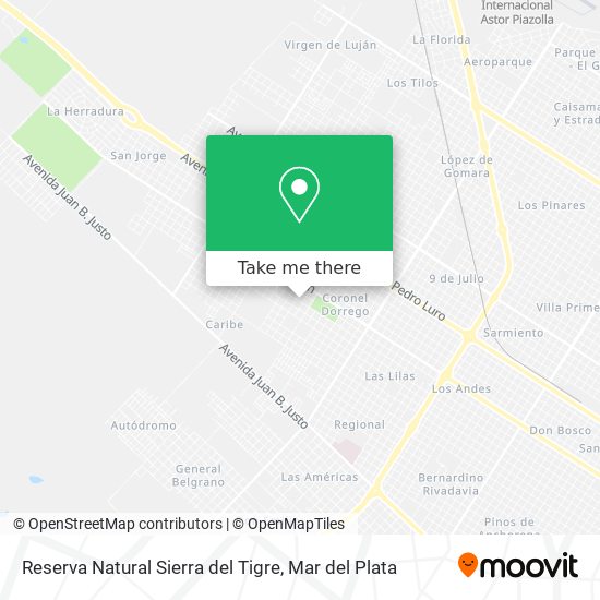 Mapa de Reserva Natural Sierra del Tigre