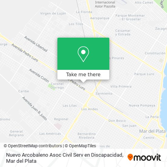 Nuevo Arcobaleno Asoc Civil Serv en Discapacidad map