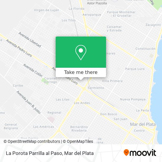 Mapa de La Porota Parrilla al Paso