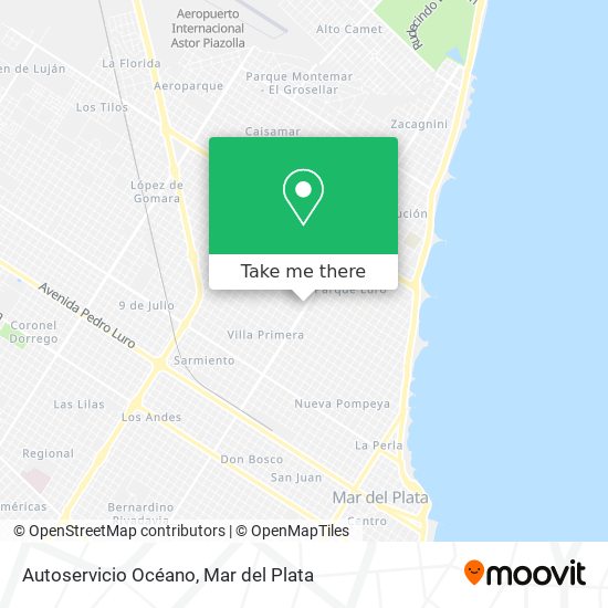 Autoservicio Océano map