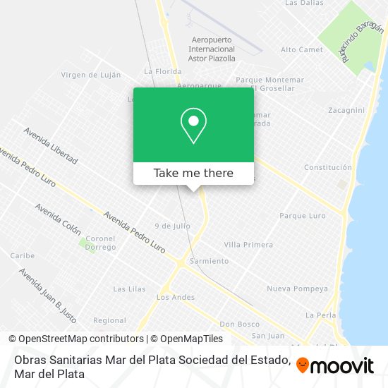 Obras Sanitarias Mar del Plata Sociedad del Estado map
