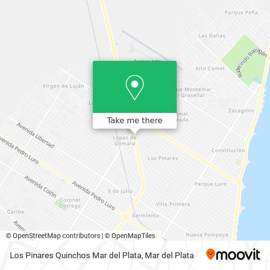 Los Pinares Quinchos Mar del Plata map