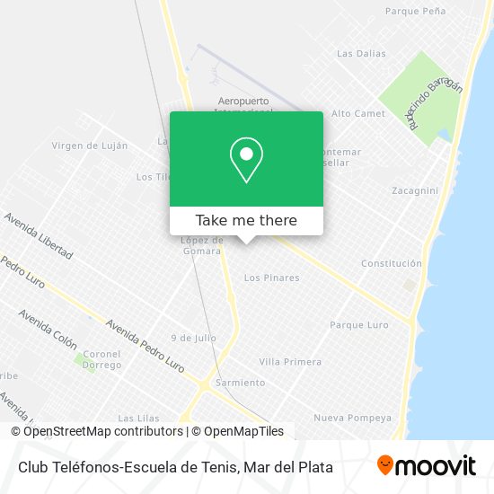 Mapa de Club Teléfonos-Escuela de Tenis
