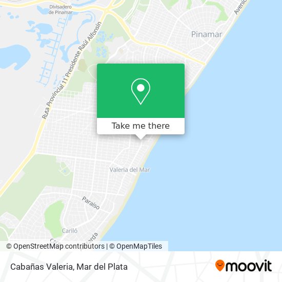 Cabañas Valeria map