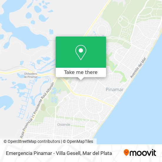 Emergencia Pinamar - Villa Gesell map