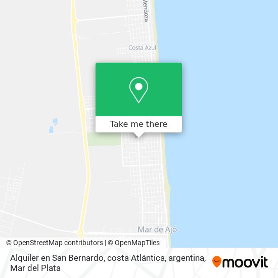 Alquiler en San Bernardo, costa Atlántica, argentina map