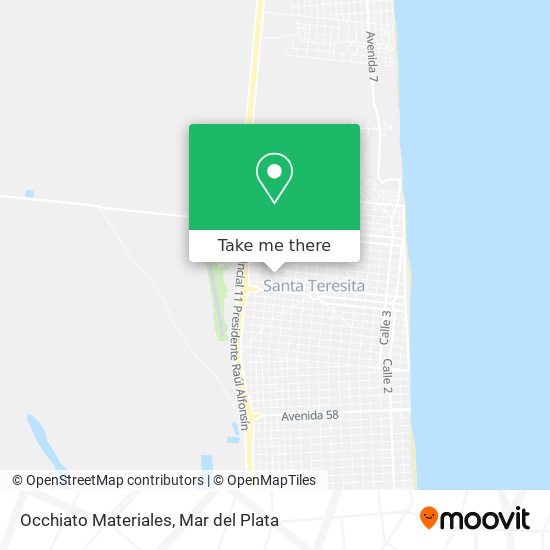 Mapa de Occhiato Materiales