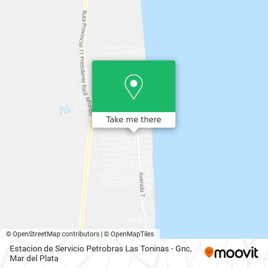 Mapa de Estacion de Servicio Petrobras Las Toninas - Gnc