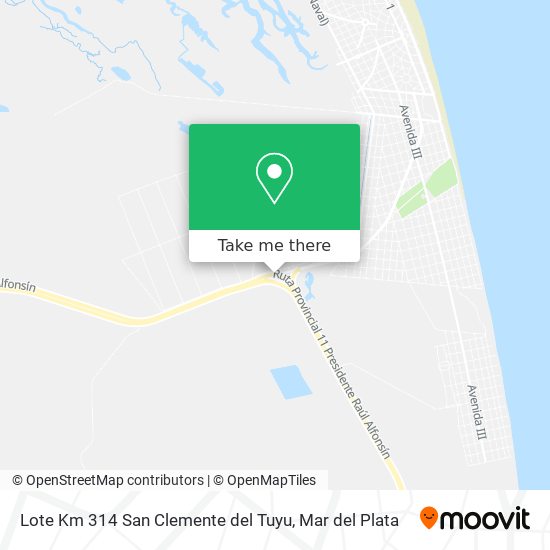 Lote Km 314 San Clemente del Tuyu map