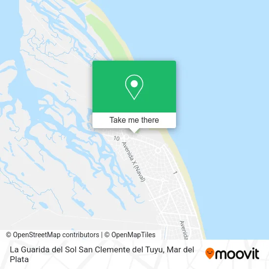 La Guarida del Sol San Clemente del Tuyu map