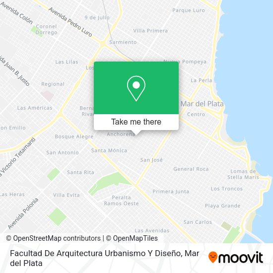 Mapa de Facultad De Arquitectura Urbanismo Y Diseño
