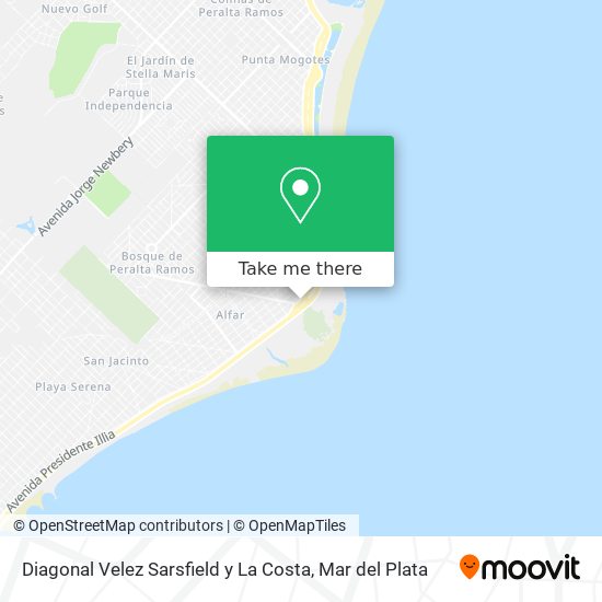 Diagonal Velez Sarsfield y La Costa map